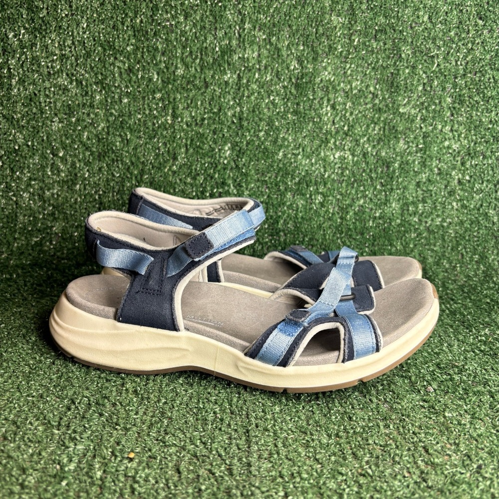 Clarks Solan Drift Adjustable Strappy Walking Sport Sandals Blue Womens Size 8.5